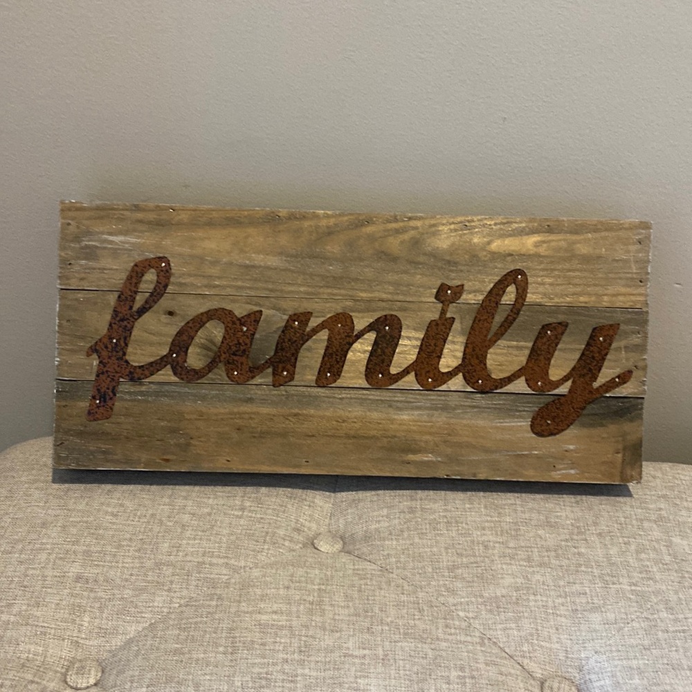 Rustic “Family” wood sign